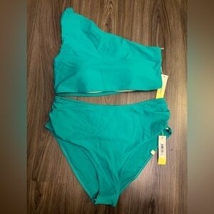 Summersalt One Shoulder Sidestroke Ruched Bikini Top High Waisted Bottom Set 12